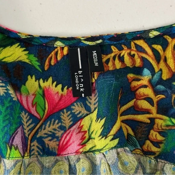 Anthropologie Bl^nk Romalie Printed Wrap Dress Size M - Picture 4 of 16